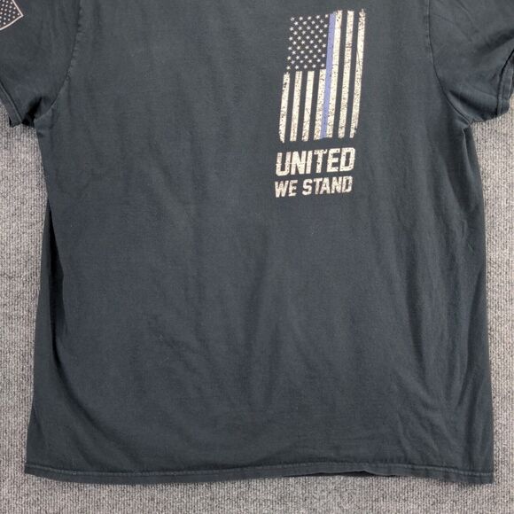 2AUSA T Shirt Mens Size XL Support Police Thin Blue Line Flag United We Stand - Picture 8 of 13